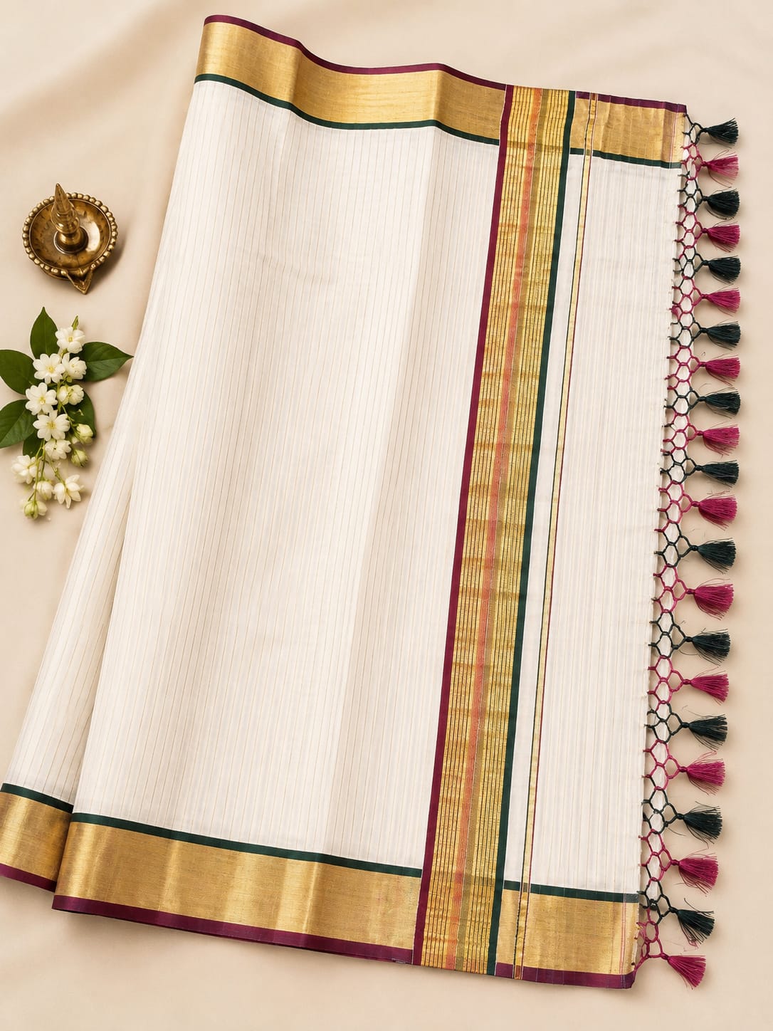 TRADITIONAL STRIPED TISSUE SAREE